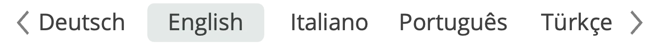 Sprachen: Deutsch, English, Italiano, Português, Türkçe